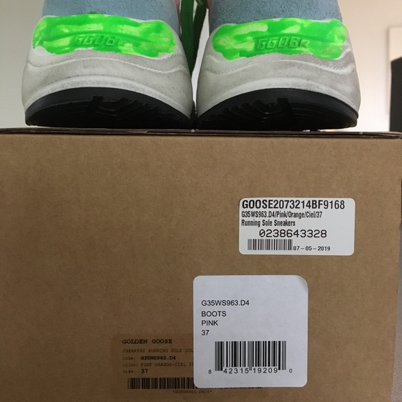 Golden Goose Running Sole Sneaker Pink/Orange NIB - Picture 8 of 10